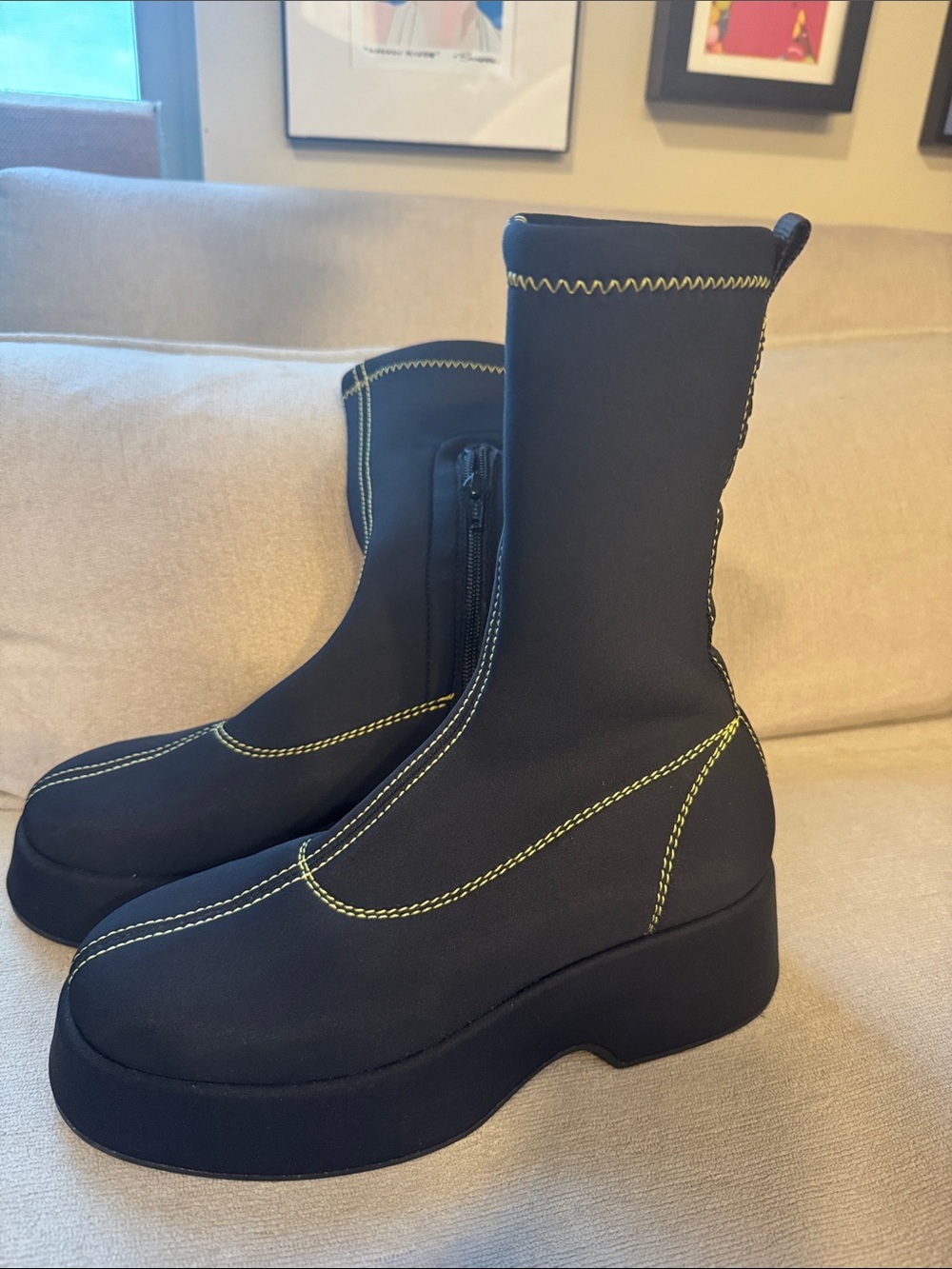 Ganni Retro Flatform Ankle Sockboots are designed to be ankle length - Picture 4 of 12